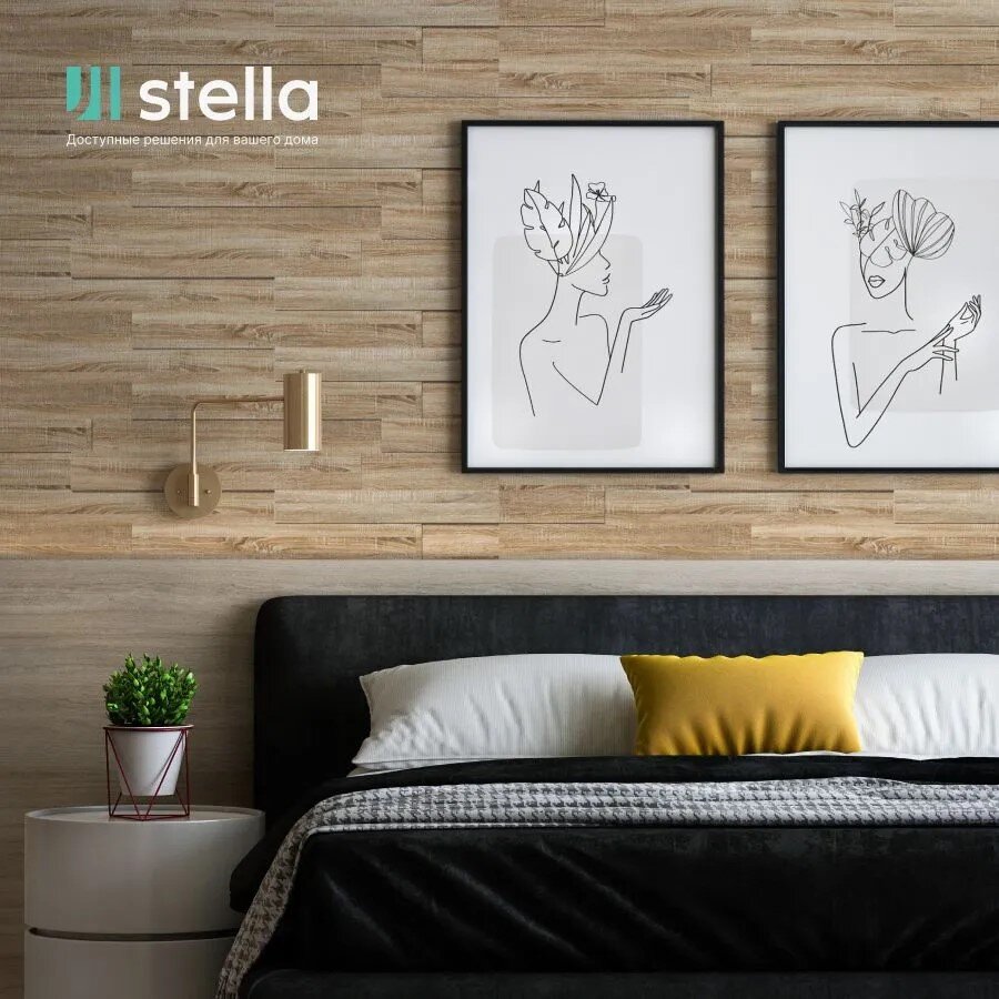 Панели МДФ 3D STELLA Standard Дуб Сонома (упак. 18шт = 1,13м²)
