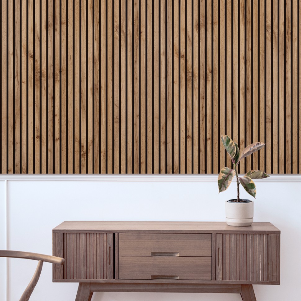 Панель МДФ Стеновая Акустическая Stella Trend Light Пекан 900х600х21 мм (1шт = 0,54м²)