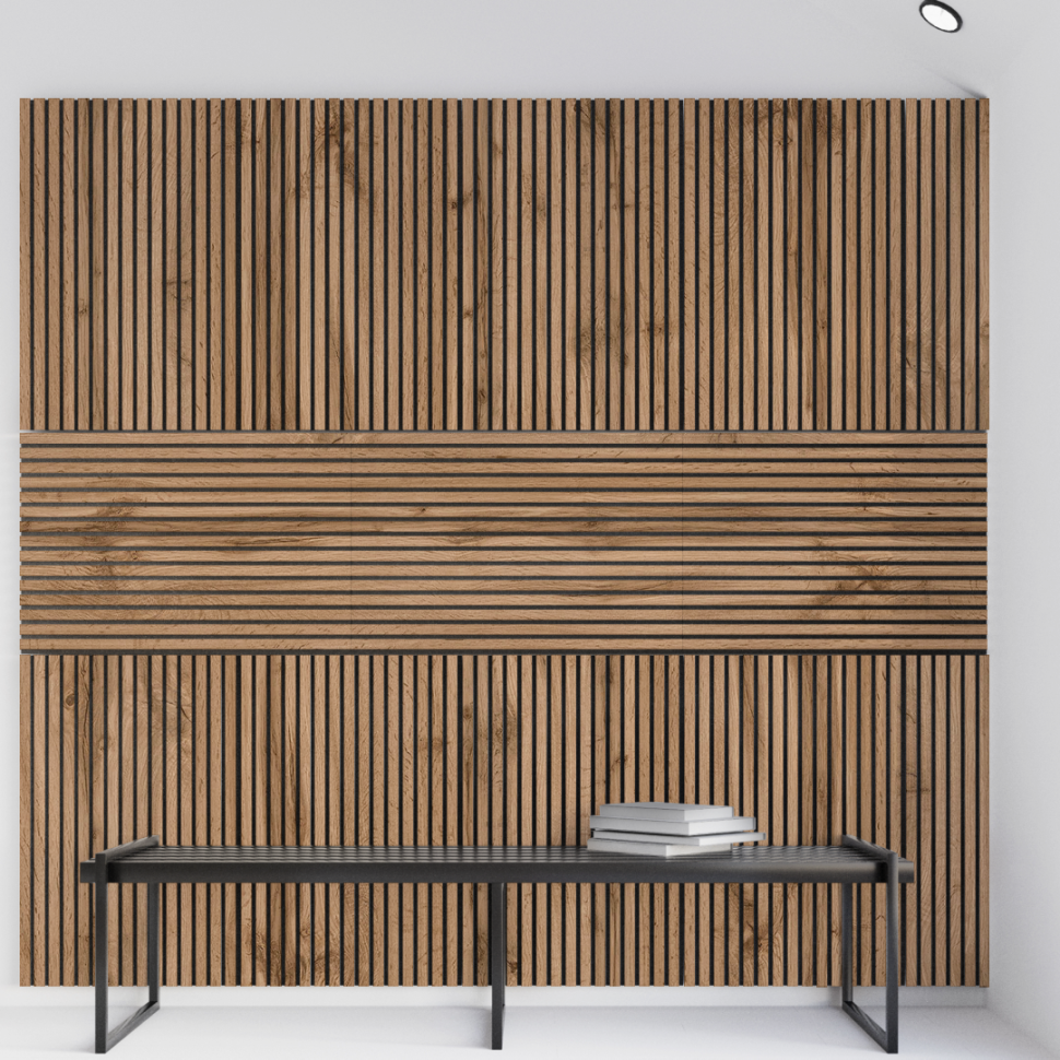 Панель МДФ Стеновая Акустическая Stella Trend Light Пекан 900х600х21 мм (1шт = 0,54м²)