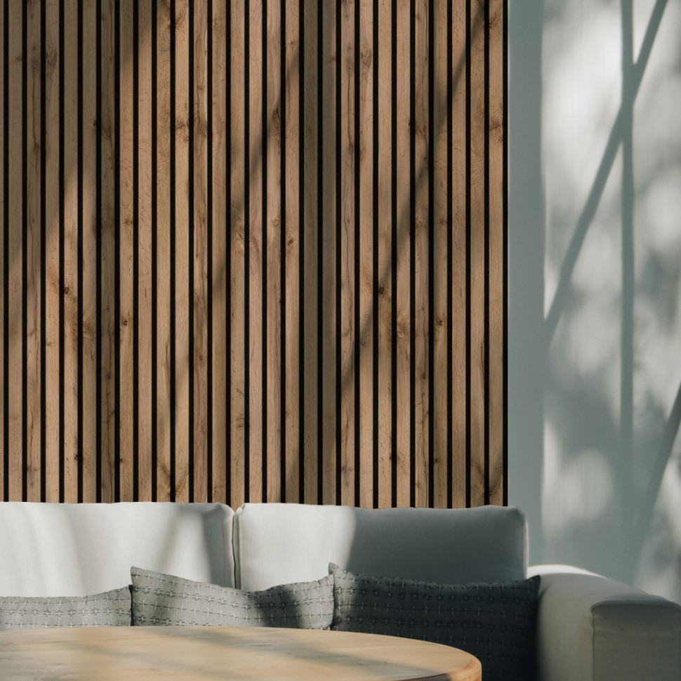 Панель МДФ Стеновая Акустическая Stella Trend Light Пекан 2780х600х21 мм (1шт = 1,668м²)