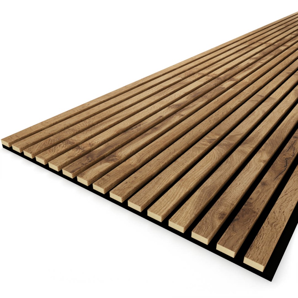 Панель МДФ Стеновая Акустическая Stella Trend Light Пекан 2780х600х21 мм (1шт = 1,668м²)