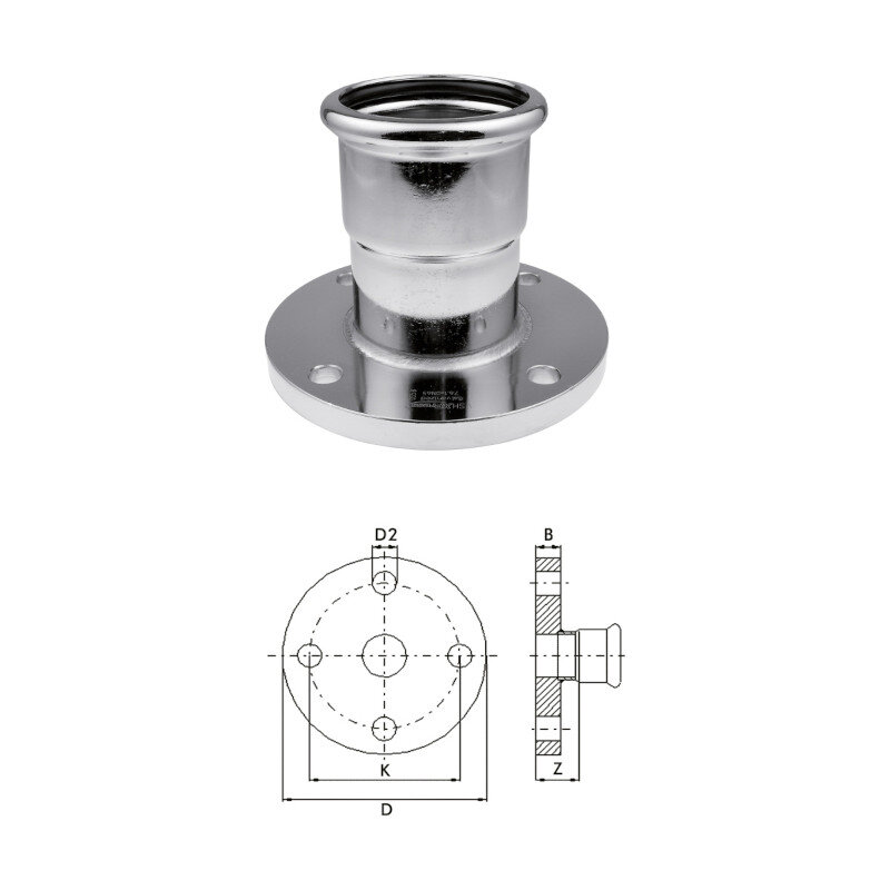 Переход фланец-муфта KAN 28 нерж сталь Therm Inox