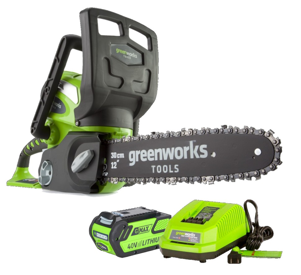Пила цепная аккумуляторная G-MAX 40V GREENWORKS G40CS30K6
