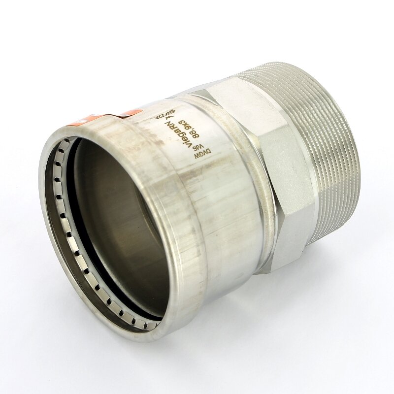 Муфта пресс-Н нержавеющая сталь Sanpress Inox XL со стопорным кольцом VIEGA 89х3