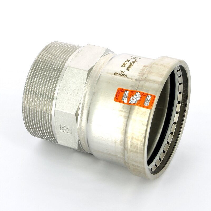 Муфта пресс-Н нержавеющая сталь Sanpress Inox XL со стопорным кольцом VIEGA 89х3