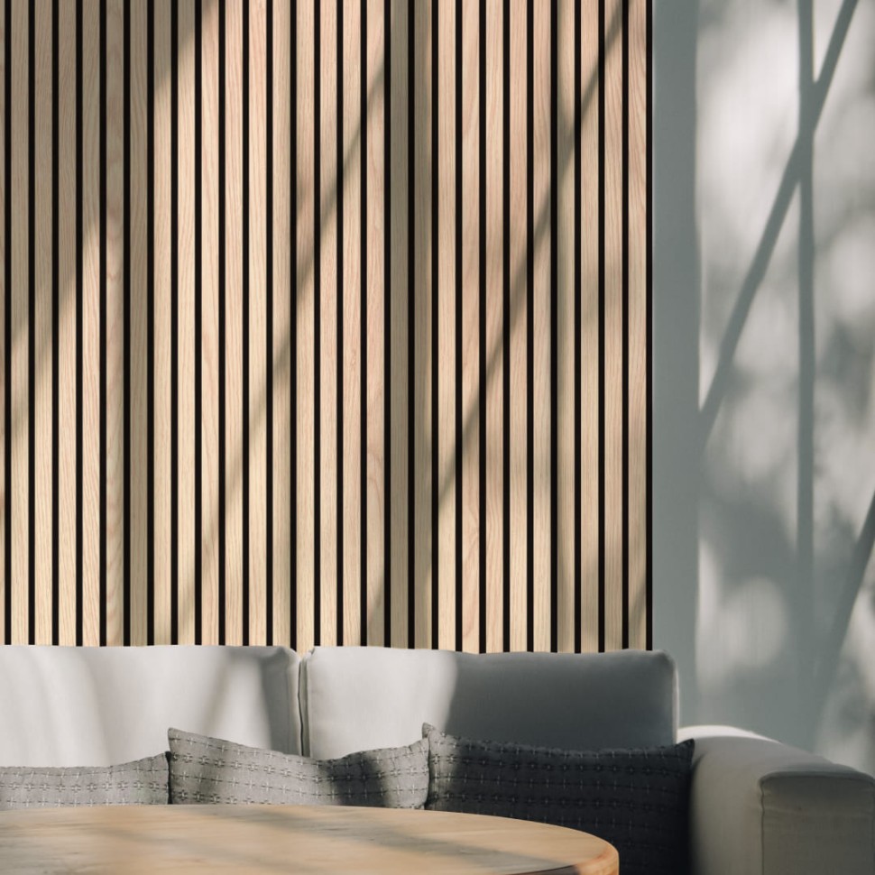 Панель МДФ Стеновая Акустическая Stella Trend Light Дуб Снежный 2780х600х21 мм (1шт = 1,668м²)