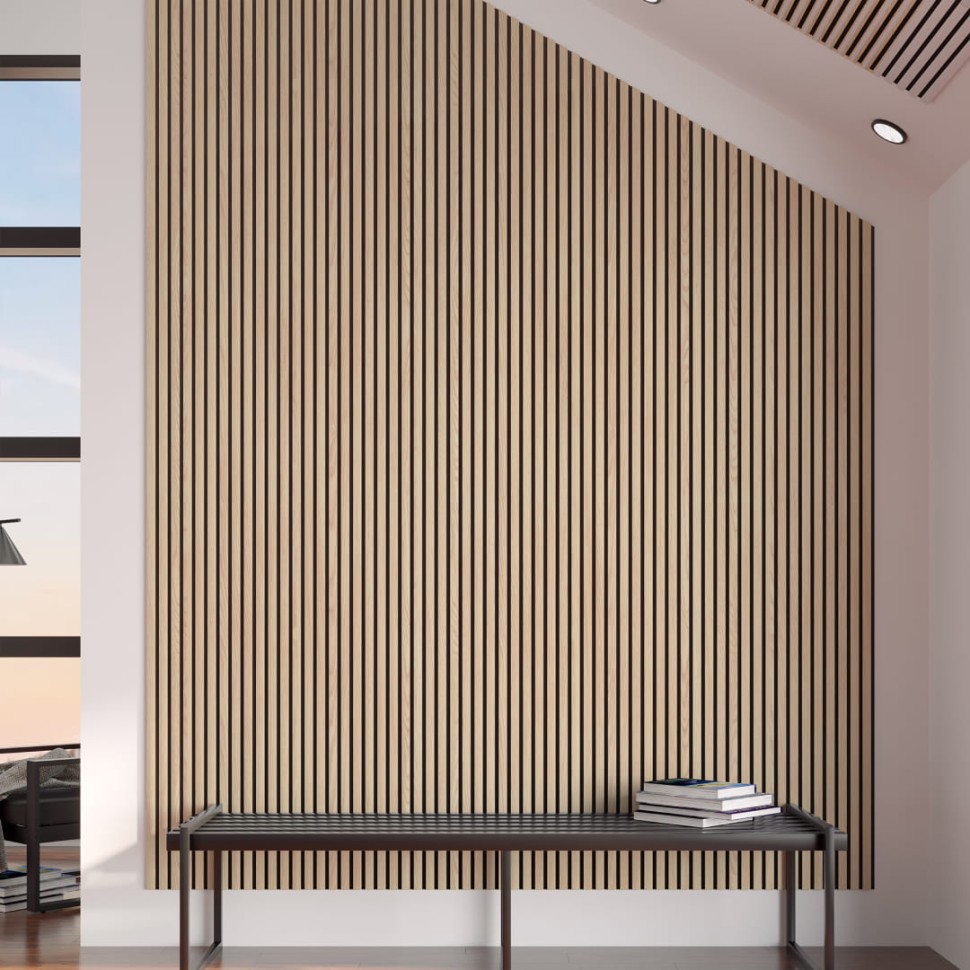 Панель МДФ Стеновая Акустическая Stella Trend Light Дуб Снежный 2780х600х21 мм (1шт = 1,668м²)