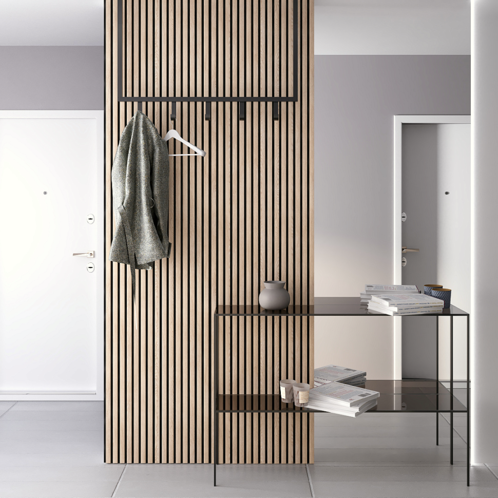 Панель МДФ Стеновая Акустическая Stella Trend Light Дуб Снежный 2780х600х21 мм (1шт = 1,668м²)