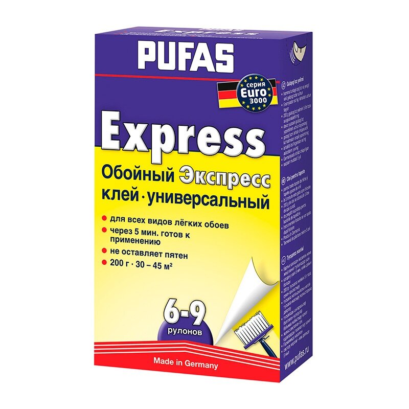 Клей экспресс быстрорастворимый Pufas Euro 3000 Express N051 (0,2 кг)