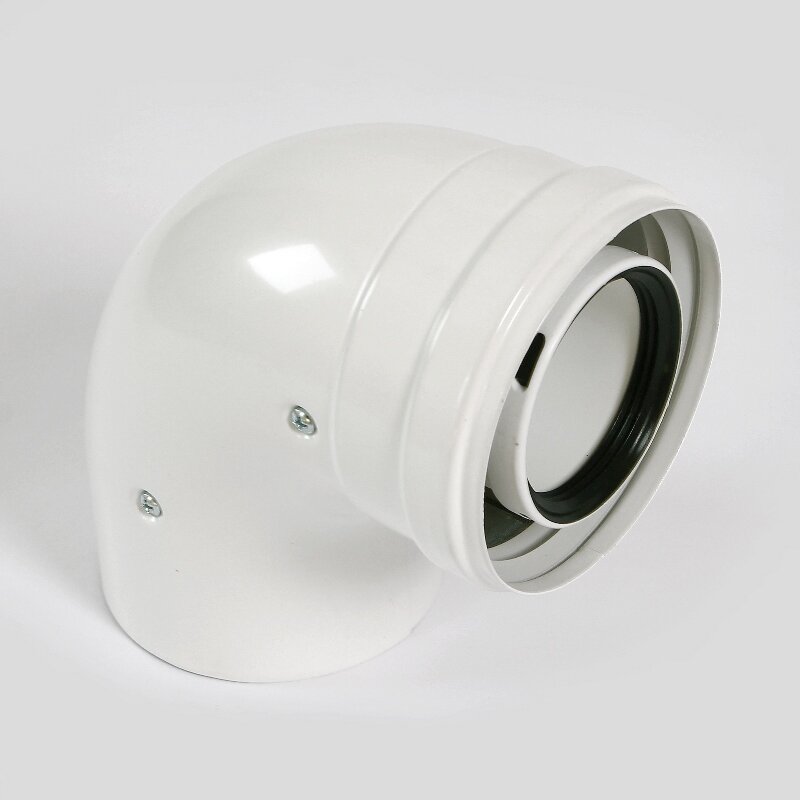 Отвод Baxi 90° d=80 алюминиевый, эмалированный