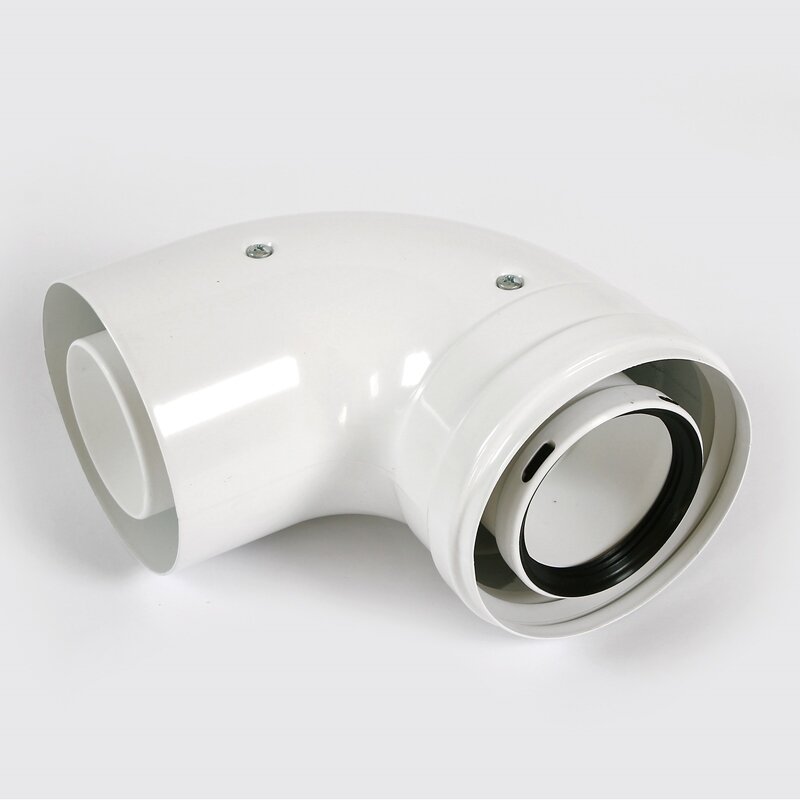 Отвод Baxi 90° d=80 алюминиевый, эмалированный