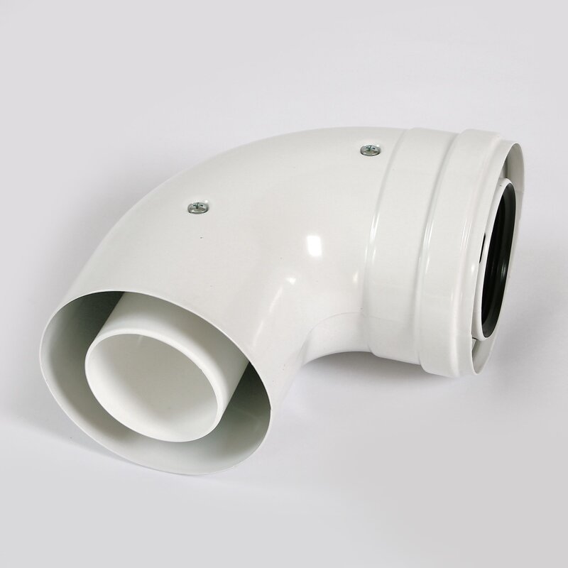 Отвод Baxi 90° d=80 алюминиевый, эмалированный