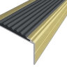 Анодированный алюминиевый угол-порог Премиум 50 мм матовое золото, цвет вставки черный 1 метр