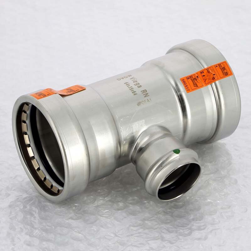 Тройник пресс нержавеющая сталь Sanpress Inox VIEGA 64x35x64