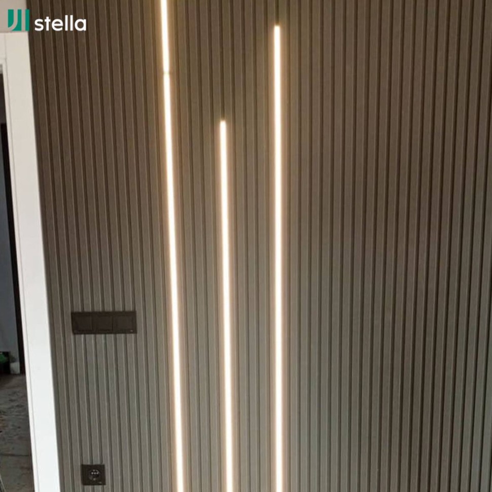 Панель стеновая реечная МДФ Stella Beats De Luxe Black Lead 2700x119x16 (уп. 4шт = 1,285м²)