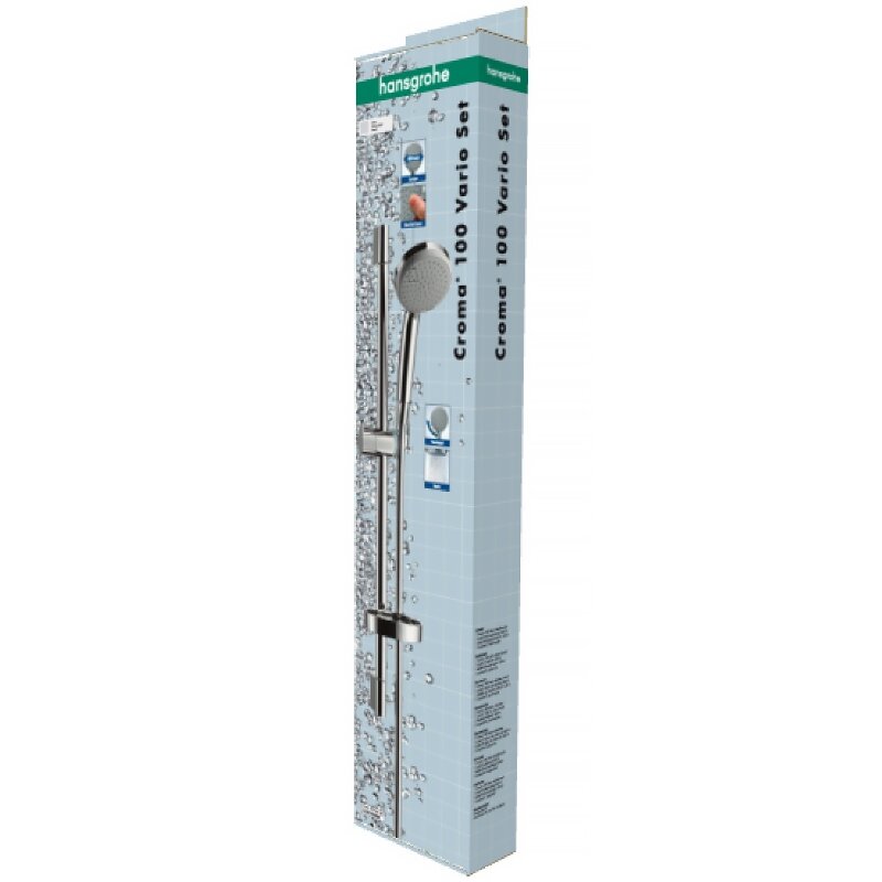 Душевой гарнитур HansGrohe HG Croma 100 Vario со штангой 65 см и мыльницей хром