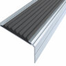 Анодированный алюминиевый угол-порог Премиум 50 мм глянцевый белый, цвет вставки черный 1 метр
