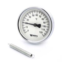 Термометр биметаллический накладной F+R8101 TCM WATTS Ind 120°С 80мм с пружиной
