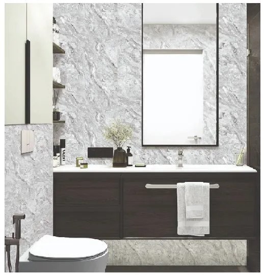 Панель ПВХ STELLA Slim Light Мрамор Сантьяго 672, 2600 х 250 х 5 мм (упак. 15 шт = 9,75м²)