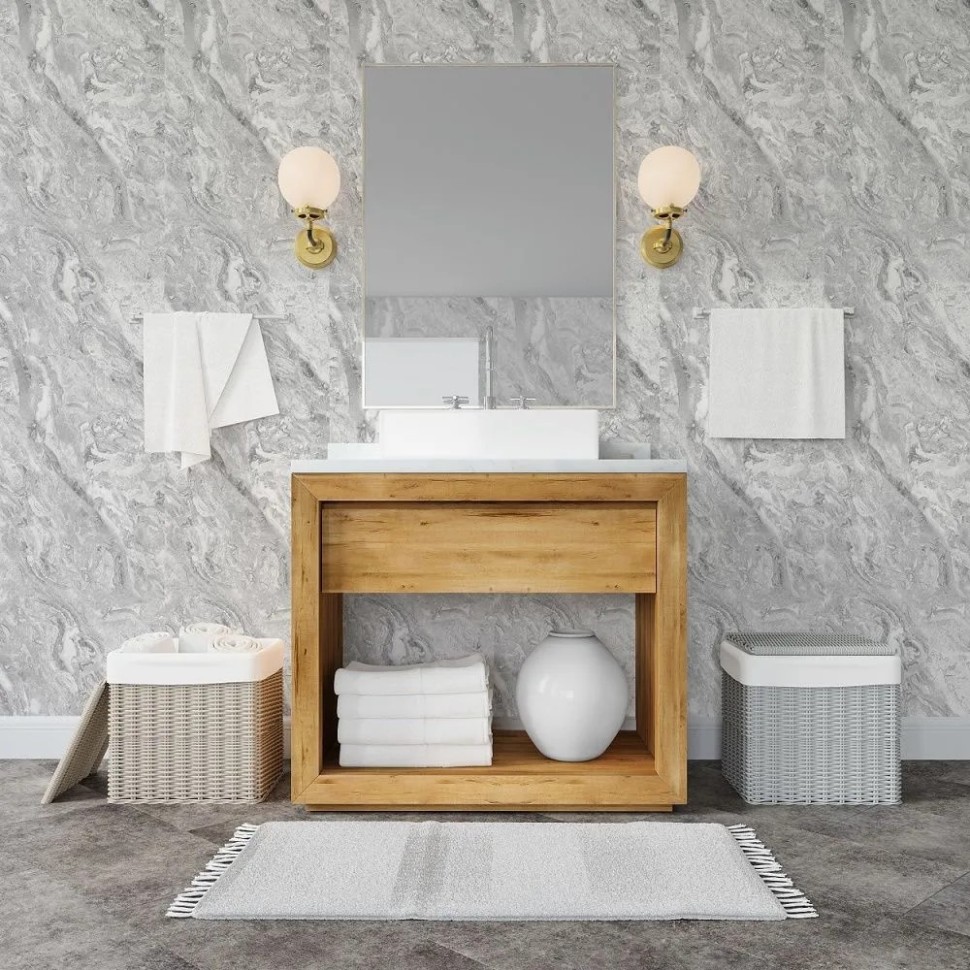 Панель ПВХ STELLA Slim Light Мрамор Сантьяго 672, 2600 х 250 х 5 мм (упак. 15 шт = 9,75м²)