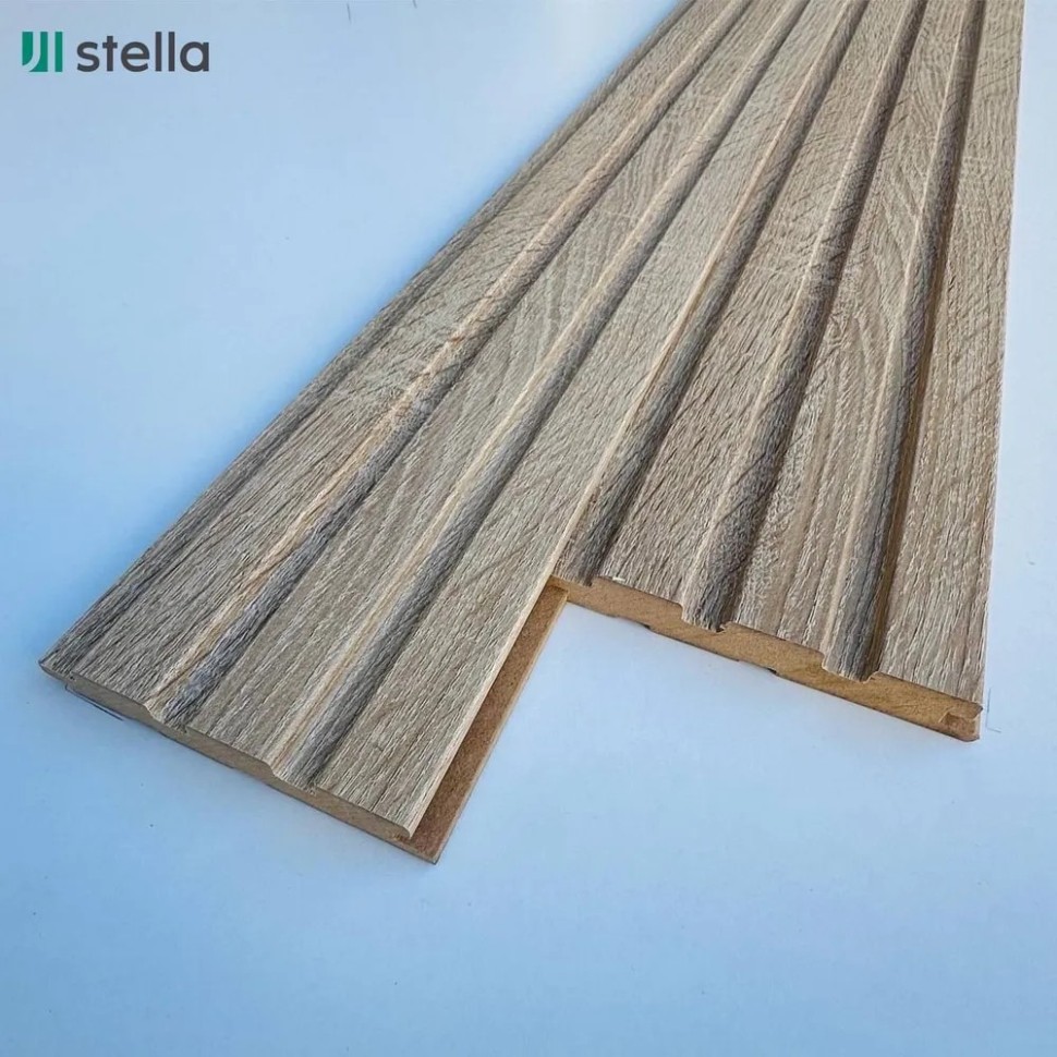 Реечная панель Stella De Luxe Beats Standart Дуб Сонома 2700x119x16 (уп. 4шт = 1,285м²)
