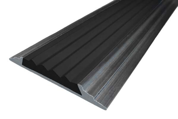 Алюминиевая окрашенная полоса 46 мм 2 метра "состаренная бронза", цвет вставки черный