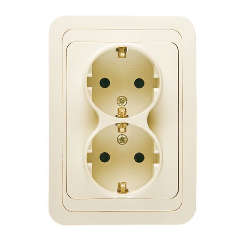 Розетка с/у Mimoza 25082, 2 гнезда, c/з, 16А, 230В, IP20