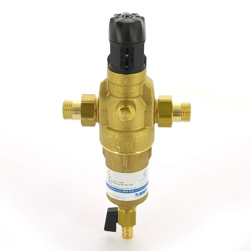 Фильтр промывной BWT Protector mini HWS 1/2 100 мкм латунная колба