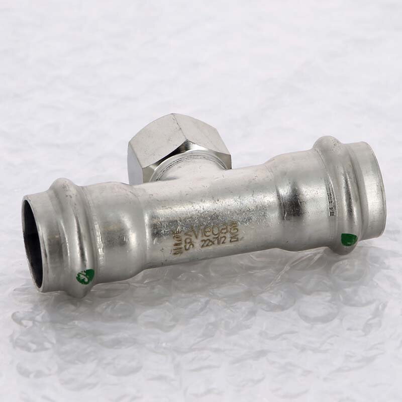 Тройник пресс-В нержавеющая сталь Sanpress Inox VIEGA 22х1/2х22