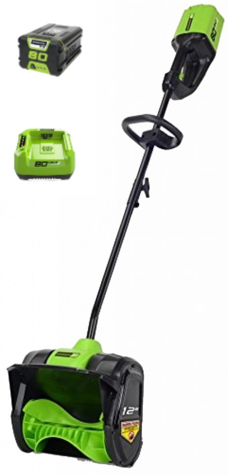 Снегоуборщик-лопата бесщеточный аккумуляторный 30 см 80V GREENWORKS G80SS30K2