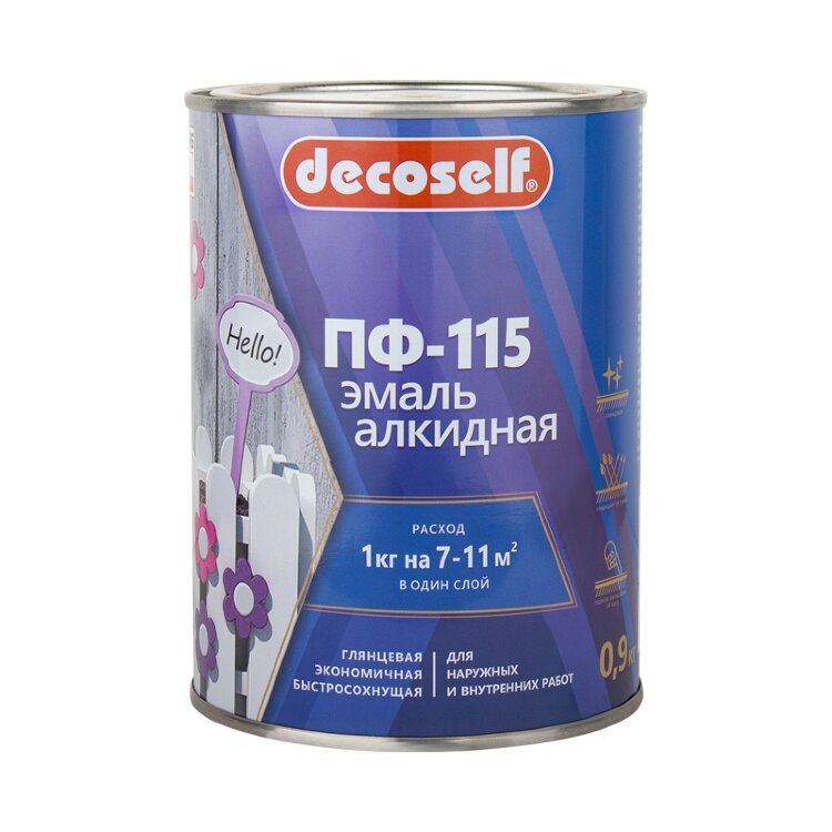 Эмаль Pufas Decoself ПФ-115 сиреневая (0,9 кг)