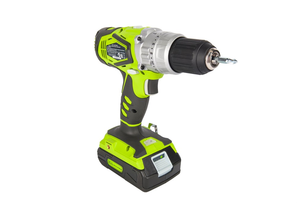 Дрель-шуруповерт ударная аккумуляторная 24V GREENWORKS G24CD с 2хАКБ 2 А.ч. и ЗУ в сумке