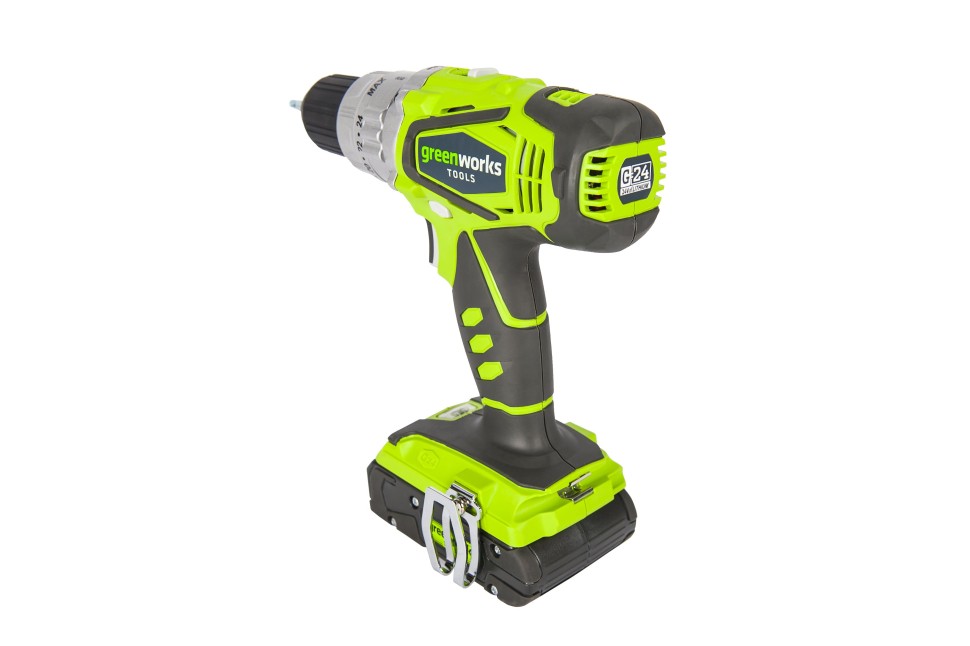 Дрель-шуруповерт ударная аккумуляторная 24V GREENWORKS G24CD с 2хАКБ 2 А.ч. и ЗУ в сумке