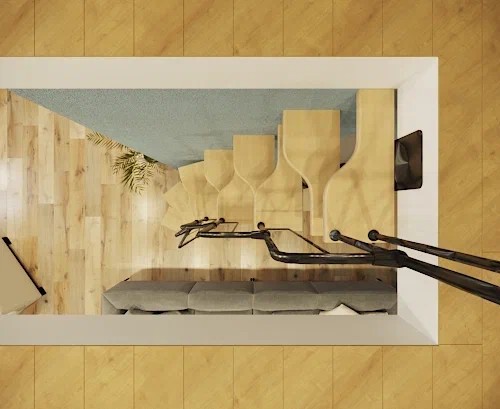 Поворотная модульная лестница Гусиный шаг LOFT Black 700 мм бук сращенный 2200–2750 мм