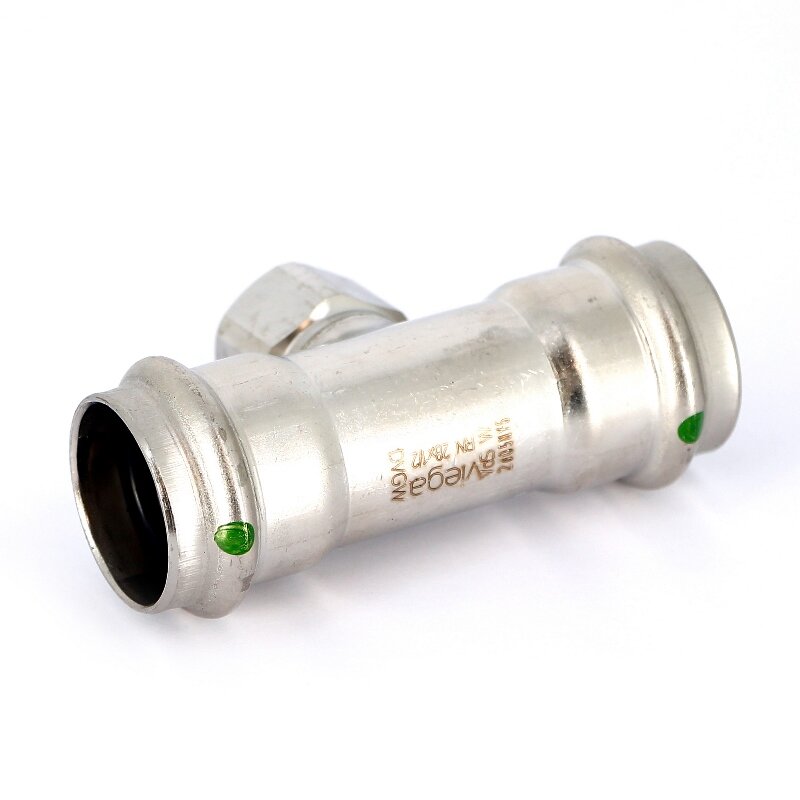 Тройник пресс-В нержавеющая сталь Sanpress Inox VIEGA 28х1/2х28