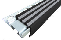 Алюминиевый закладной профиль ALPB 2,4 м черно-серый