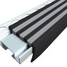 Алюминиевый закладной профиль ALPB 2,4 м черно-серый