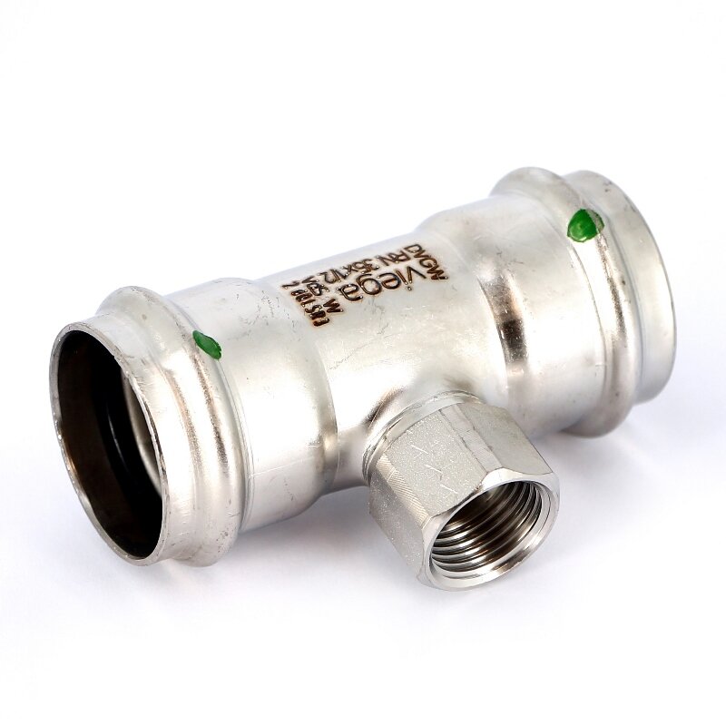 Тройник пресс-В нержавеющая сталь Sanpress Inox VIEGA 35х1/2х35