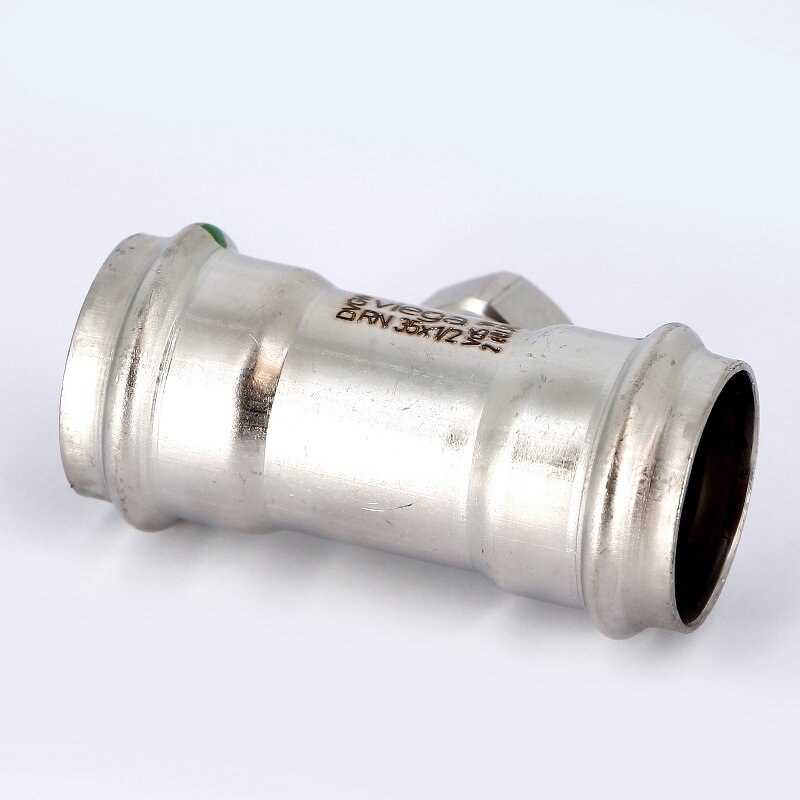 Тройник пресс-В нержавеющая сталь Sanpress Inox VIEGA 35х1/2х35