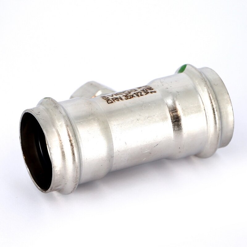 Тройник пресс-В нержавеющая сталь Sanpress Inox VIEGA 35х1/2х35