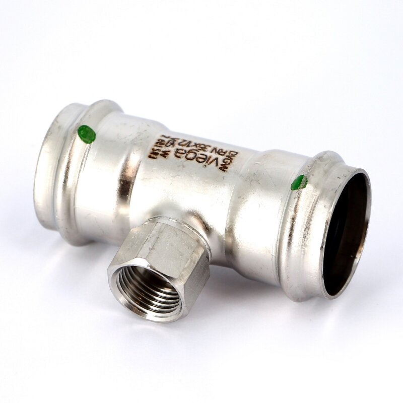 Тройник пресс-В нержавеющая сталь Sanpress Inox VIEGA 35х1/2х35