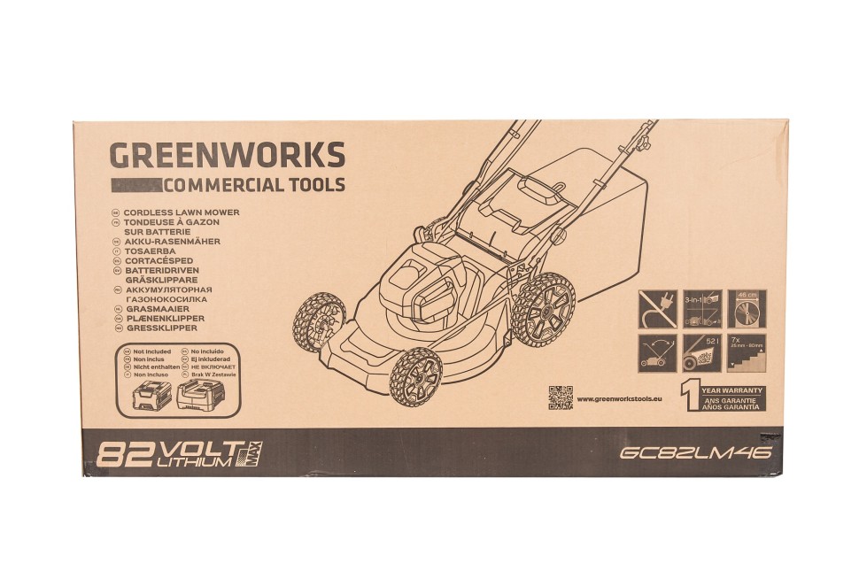 Газонокосилка аккумуляторная GD-82 82V GreenWorks GD82LM46