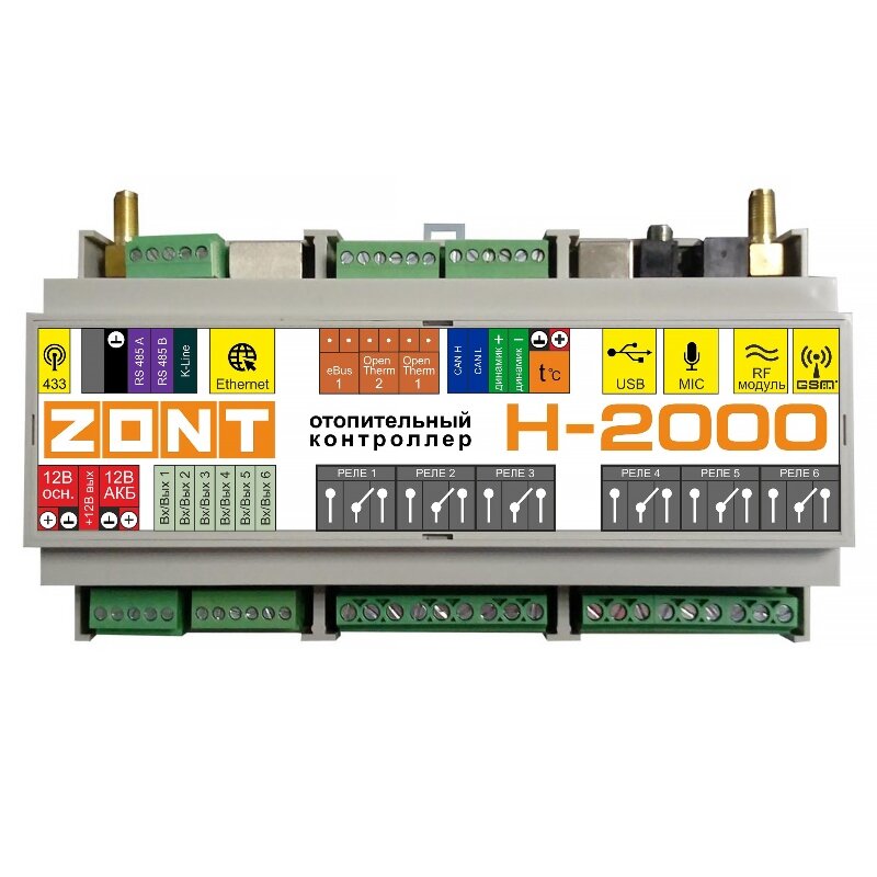 Контроллер Эван отопительный ZONT H-2000
