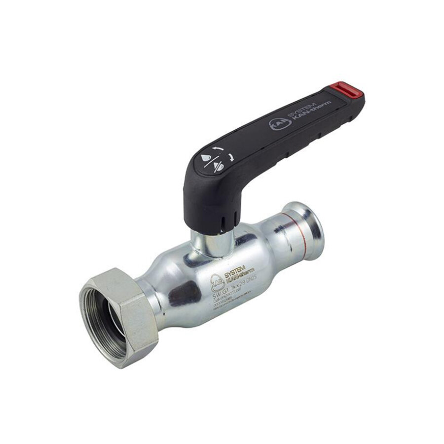 Кран шаровой пресс KAN -therm Steel 42 х 1 3/4 с накидной гайкой, оцинк. сталь