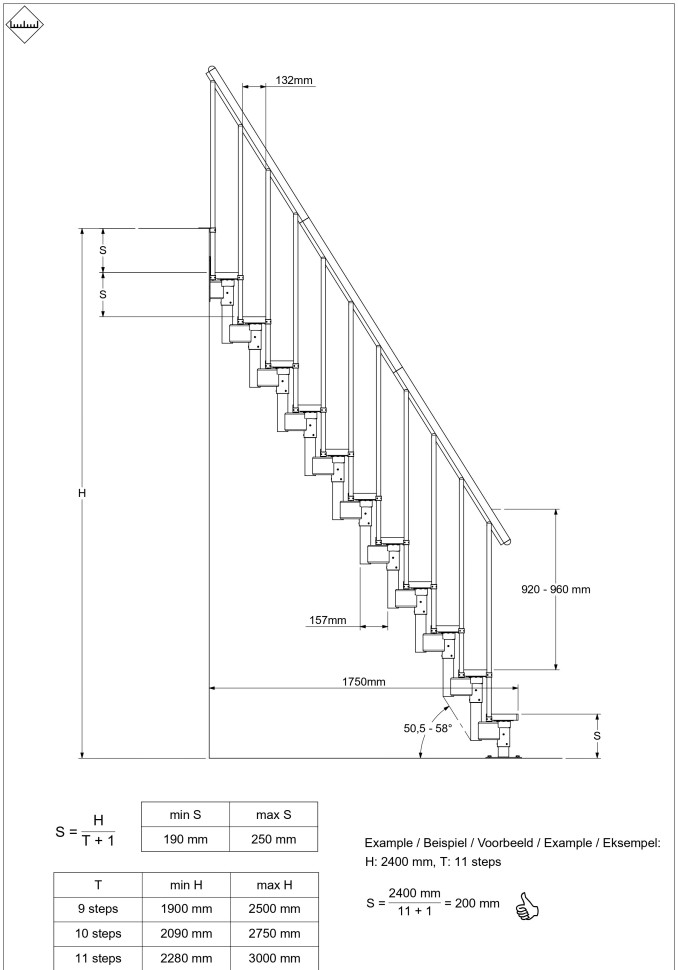 Модульная лестница DOLLE DALLAS прямая Антрацит