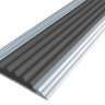Противоскользящая полоса-порог Стандарт 40 мм анодированная матовое серебро, цвет вставки черный