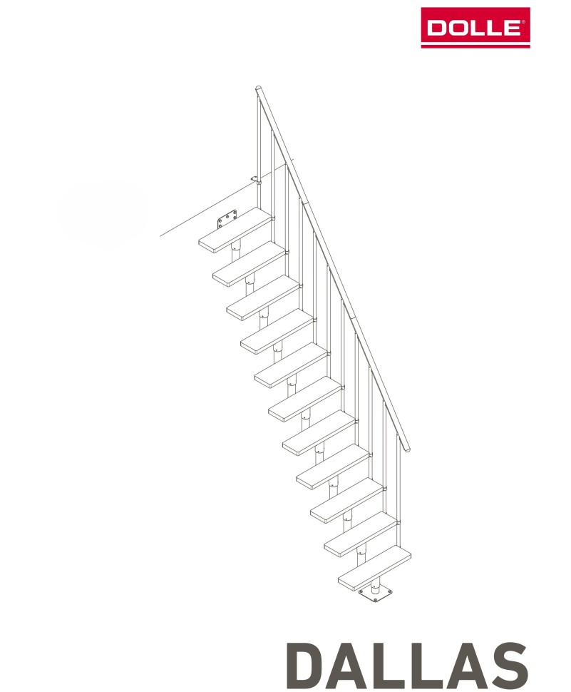 Модульная лестница DOLLE DALLAS прямая Серая