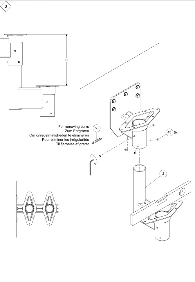 Модульная лестница DOLLE DALLAS прямая Серая