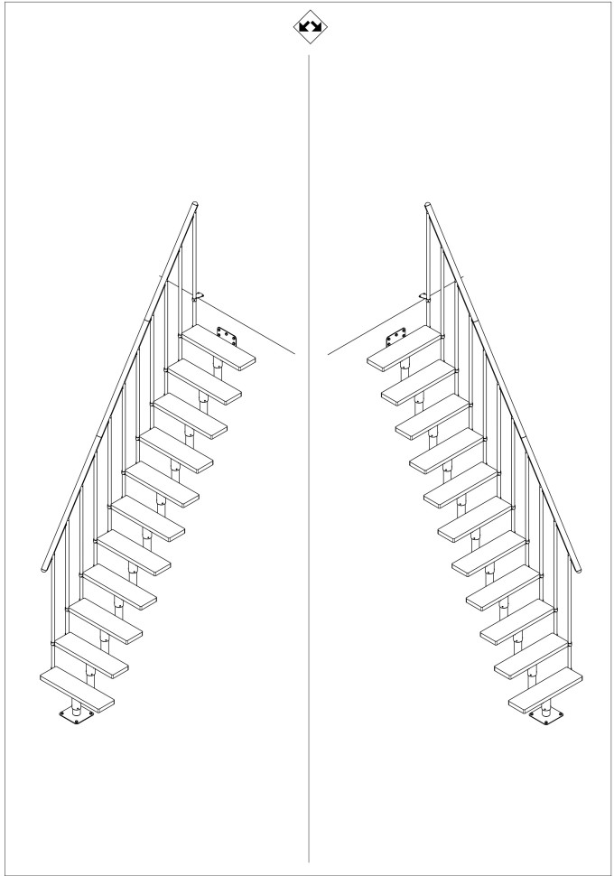 Модульная лестница DOLLE DALLAS поворотная Серая 