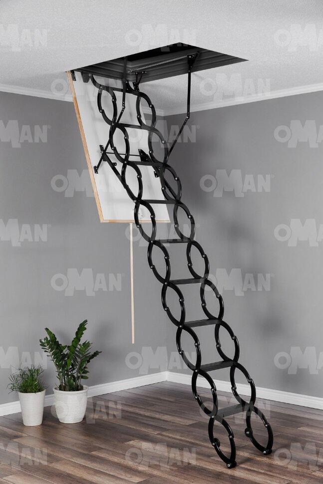 Чердачная лестница Oman NOZYCOWE METAL TERMO 60x130 см h-2,9m